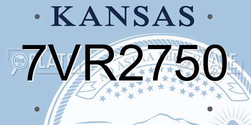 7VR2750 Kansas License Plate