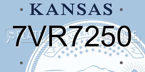 7VR7250 Kansas License Plate