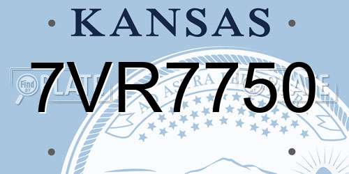 7VR7750 Kansas License Plate