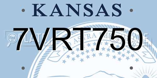 7VRT750 Kansas License Plate