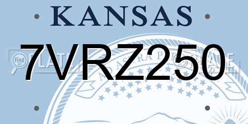 7VRZ250 Kansas License Plate