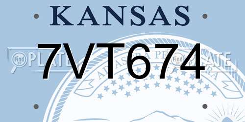 7VT674 Kansas License Plate