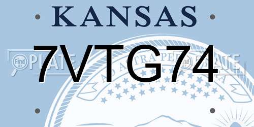 7VTG74 Kansas License Plate