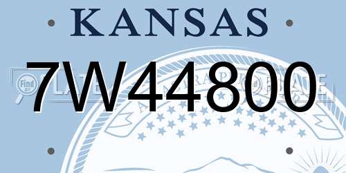 7W44800 Kansas License Plate