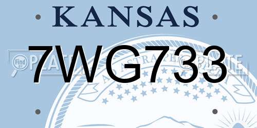 7WG733 Kansas License Plate