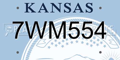 7WM554 Kansas License Plate