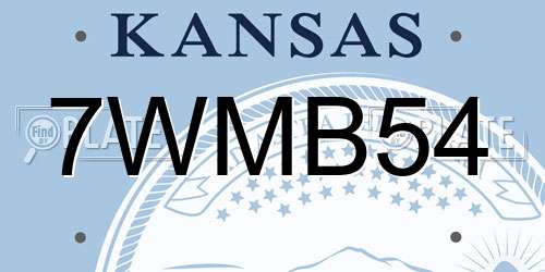 7WMB54 Kansas License Plate