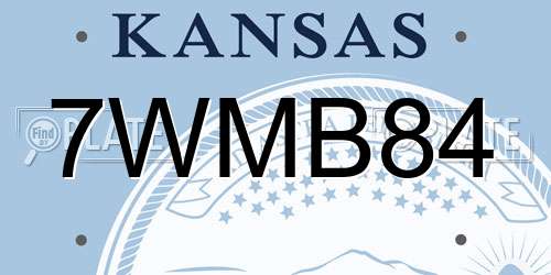 7WMB84 Kansas License Plate