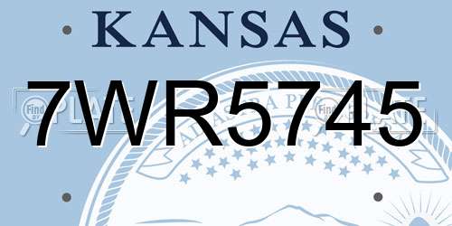 7WR5745 Kansas License Plate