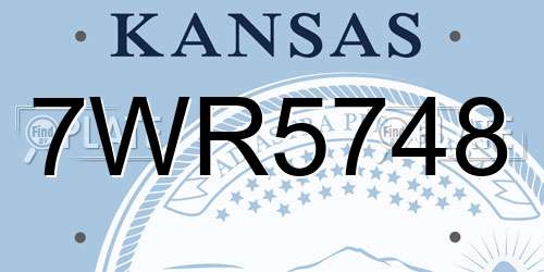 7WR5748 Kansas License Plate