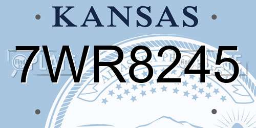 7WR8245 Kansas License Plate