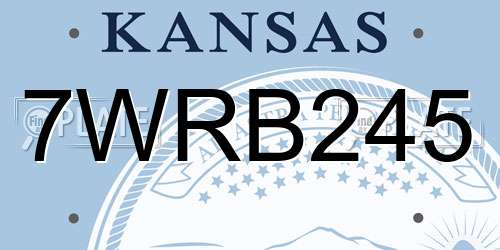 7WRB245 Kansas License Plate