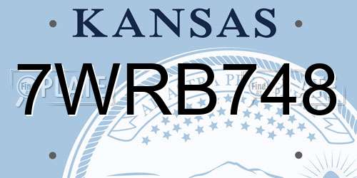 7WRB748 Kansas License Plate