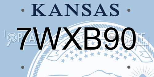 7WXB90 Kansas License Plate