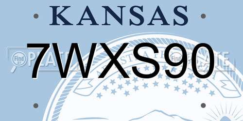 7WXS90 Kansas License Plate