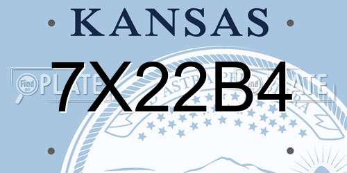 7X22B4 Kansas License Plate