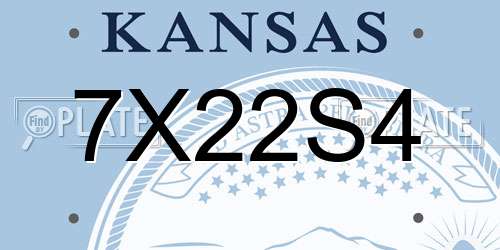 7X22S4 Kansas License Plate