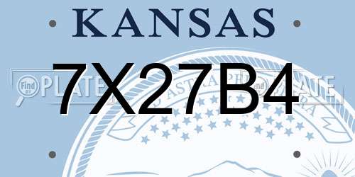 7X27B4 Kansas License Plate
