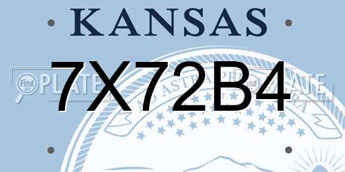 7X72B4 Kansas License Plate