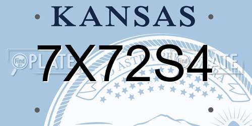 7X72S4 Kansas License Plate