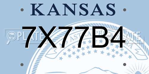 7X77B4 Kansas License Plate