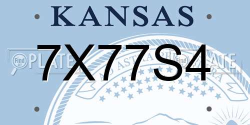 7X77S4 Kansas License Plate