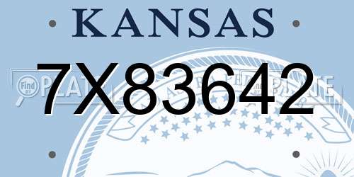 7X83642 Kansas License Plate