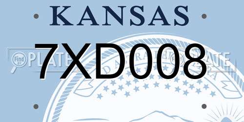 7XD008 Kansas License Plate