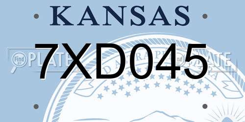7XD045 Kansas License Plate