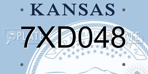 7XD048 Kansas License Plate