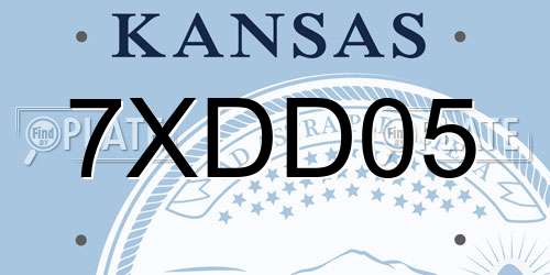 7XDD05 Kansas License Plate