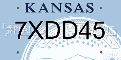 7XDD45 Kansas License Plate