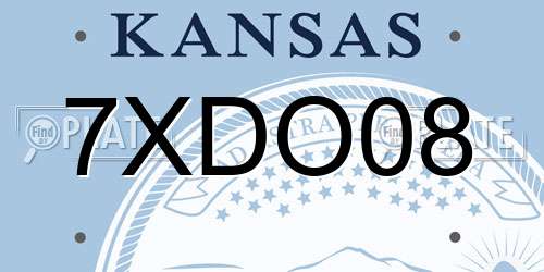 7XDO08 Kansas License Plate