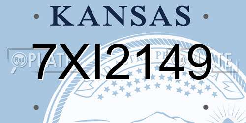7XI2149 Kansas License Plate