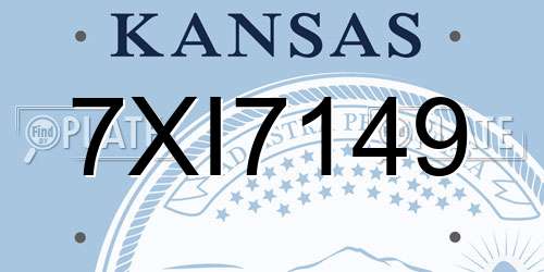 7XI7149 Kansas License Plate