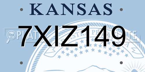 7XIZ149 Kansas License Plate