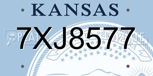 7XJ8577 Kansas License Plate