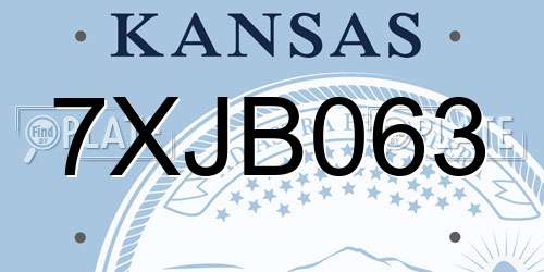 7XJB063 Kansas License Plate