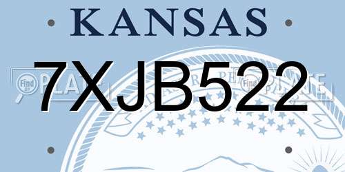 7XJB522 Kansas License Plate