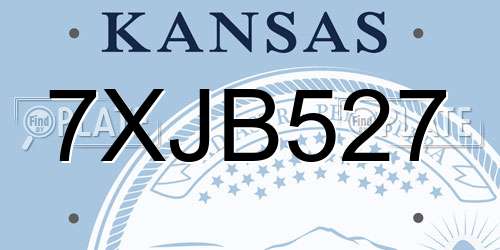 7XJB527 Kansas License Plate