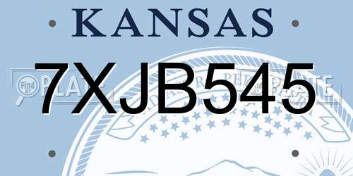 7XJB545 Kansas License Plate