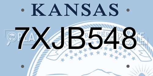 7XJB548 Kansas License Plate