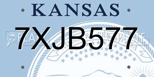7XJB577 Kansas License Plate