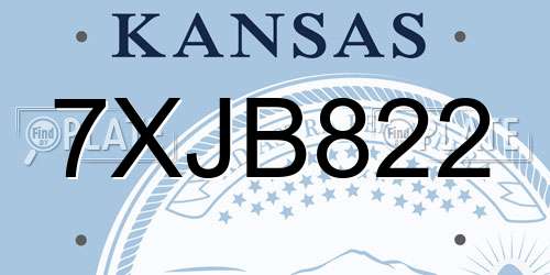 7XJB822 Kansas License Plate