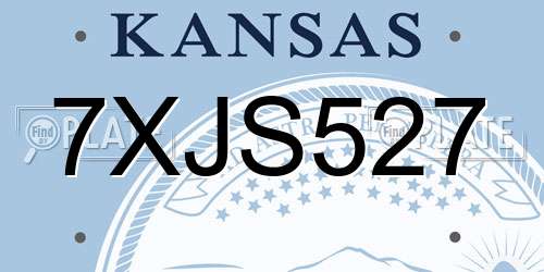 7XJS527 Kansas License Plate