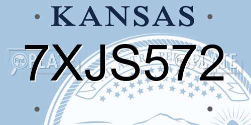 7XJS572 Kansas License Plate