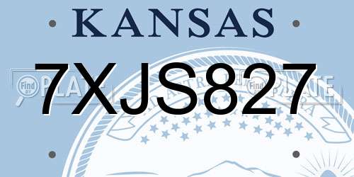 7XJS827 Kansas License Plate