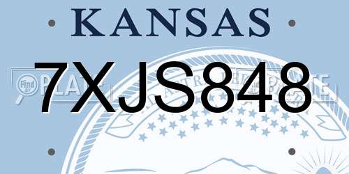 7XJS848 Kansas License Plate