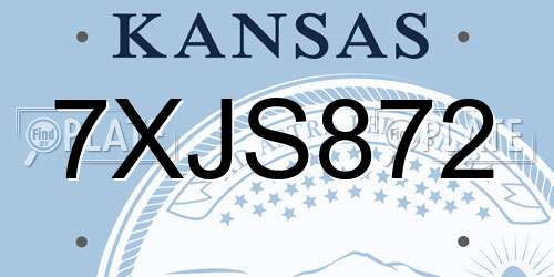 7XJS872 Kansas License Plate