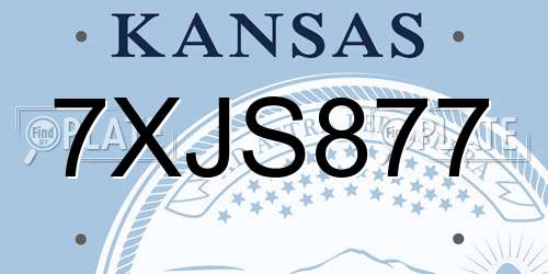 7XJS877 Kansas License Plate